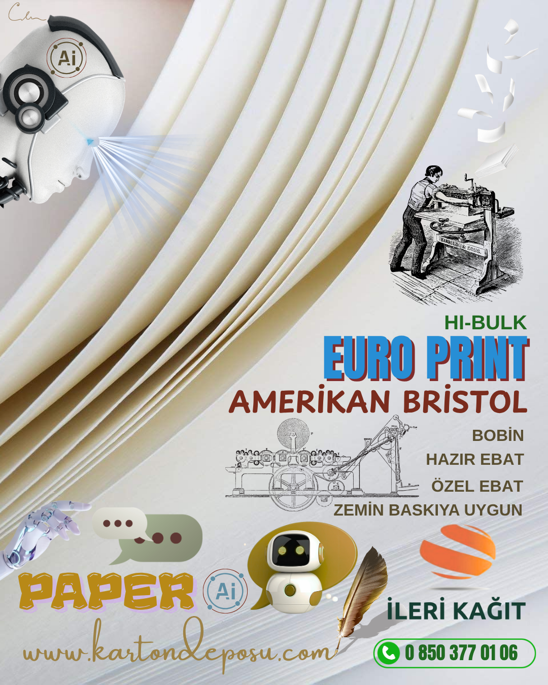 EURO PRINT Standart Amerikan Bristol 230 gr 70x100